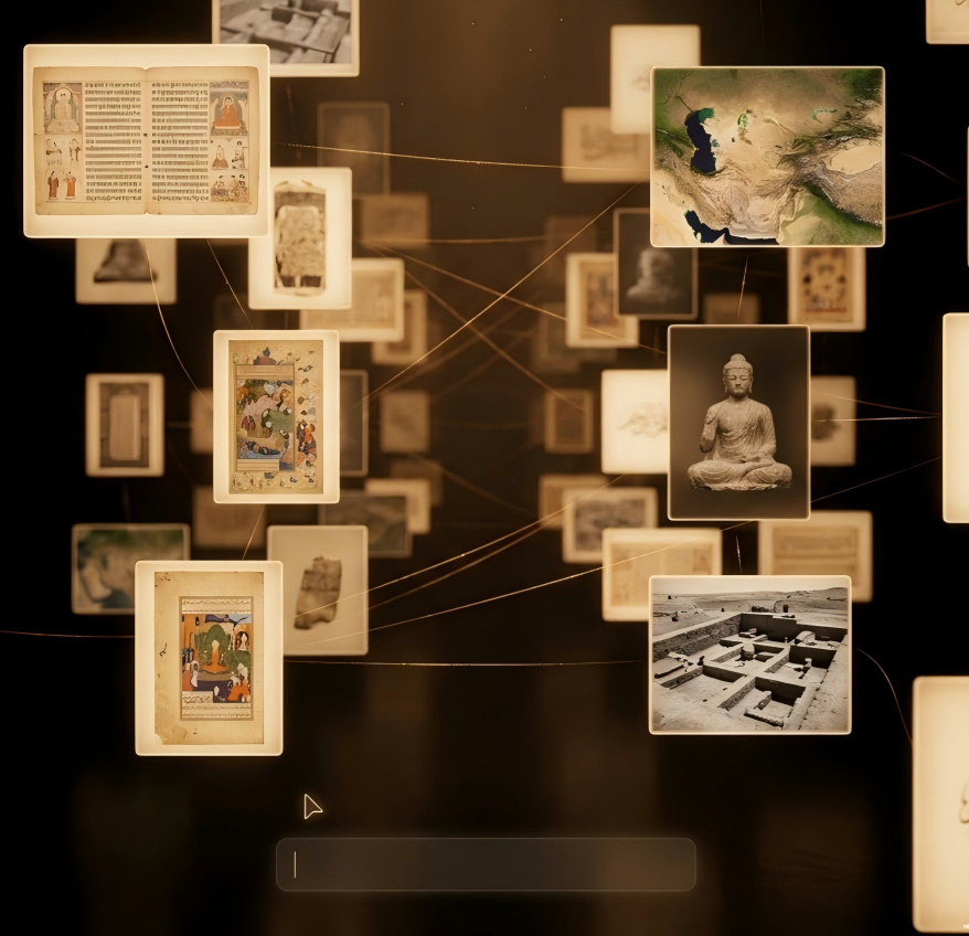 Research Studio with knowledge graph of manuscripts